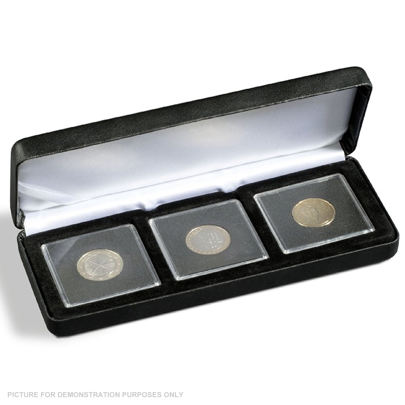 Lighthouse - Nobile Quadrum Satin Lined 3 Coin Display Case